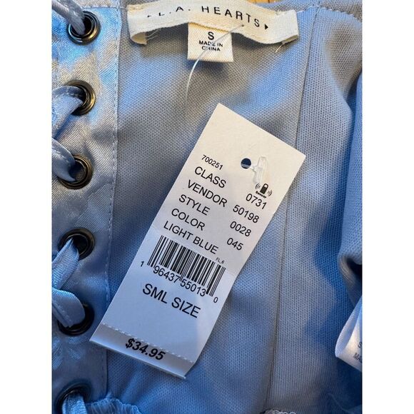 Pacsun L.A. Hearts Blue Corset Top Size S NWT! - Picture 3 of 3